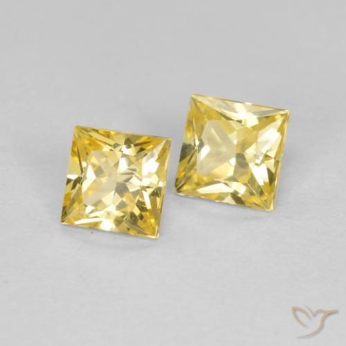 Gemme di Zaffiro Giallo Toscana naturale da 0.53 ct, Quadrato, VS