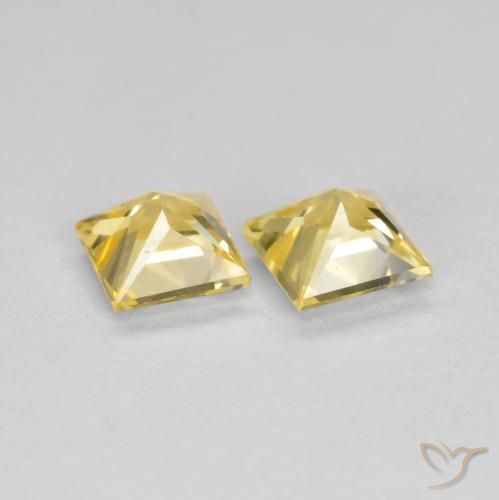 Gemme di Zaffiro Giallo Toscana naturale da 0.53 ct, Quadrato, VS