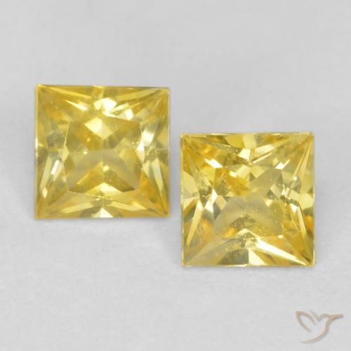 0.50ctw Naturale Giallo Toscana Zaffiro, Quadrato, VS