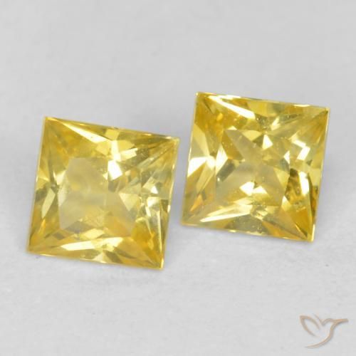 Gemme di Zaffiro Giallo Toscana naturale da 0.50 ct, Quadrato, VS