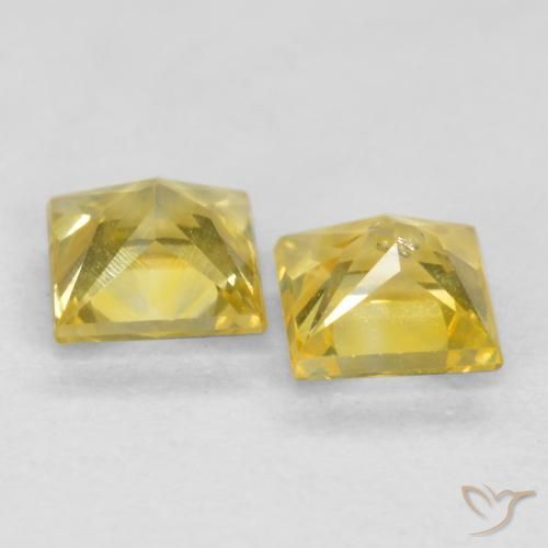 Gemme di Zaffiro Giallo Toscana naturale da 0.50 ct, Quadrato, VS