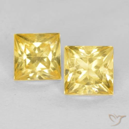 0.65ctw Naturale Giallo Toscana Zaffiro, Quadrato, VS