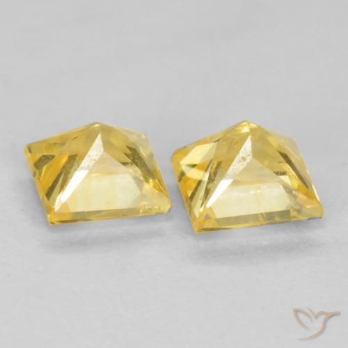 Gemme di Zaffiro Giallo Toscana naturale da 0.65 ct, Quadrato, VS