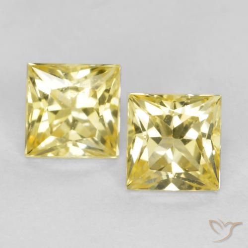 0.54ctw Naturale Giallo Toscana Zaffiro, Quadrato, VS