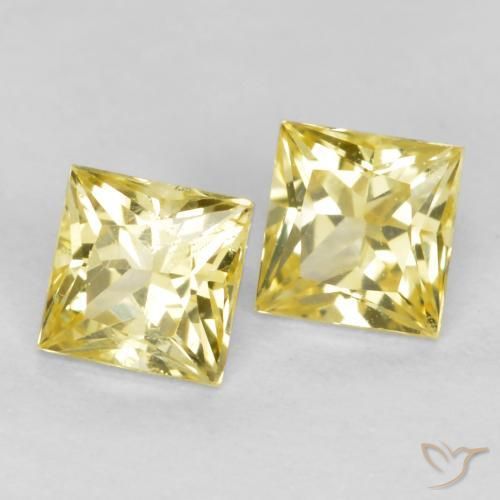 Gemme di Zaffiro Giallo Toscana naturale da 0.54 ct, Quadrato, VS