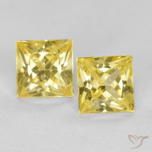 0.62ctw Naturale Giallo Toscana Zaffiro, Quadrato, VS