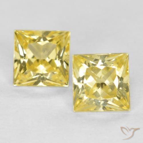 0.54ctw Naturale Giallo Toscana Zaffiro, Quadrato, VS