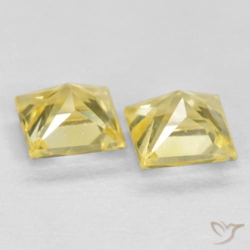 Gemme di Zaffiro Giallo Toscana naturale da 0.54 ct, Quadrato, VS