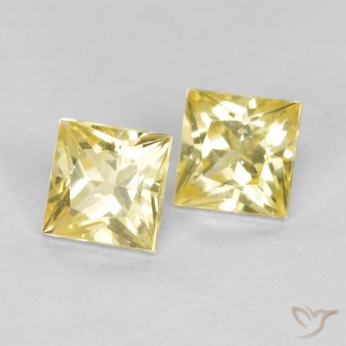 Gemme di Zaffiro Giallo Toscana naturale da 0.51 ct, Quadrato, VS