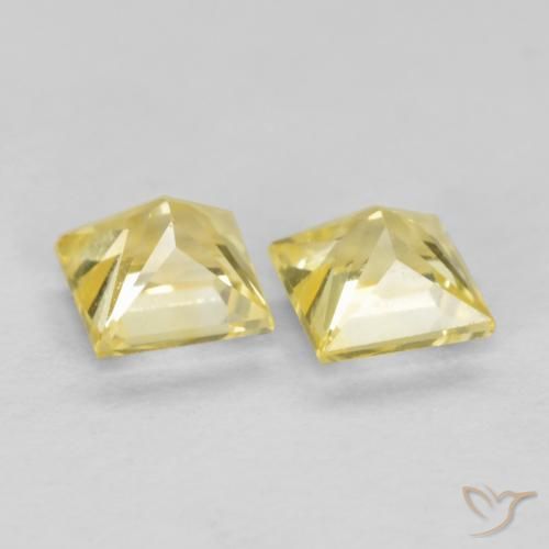 Gemme di Zaffiro Giallo Toscana naturale da 0.51 ct, Quadrato, VS