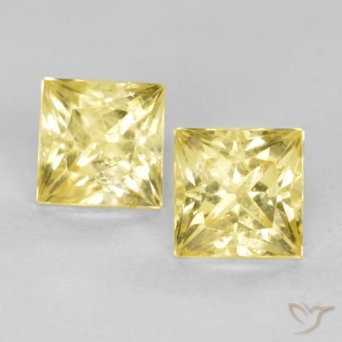0.70ctw Naturale Giallo medio-chiaro Zaffiro, Quadrato, VS