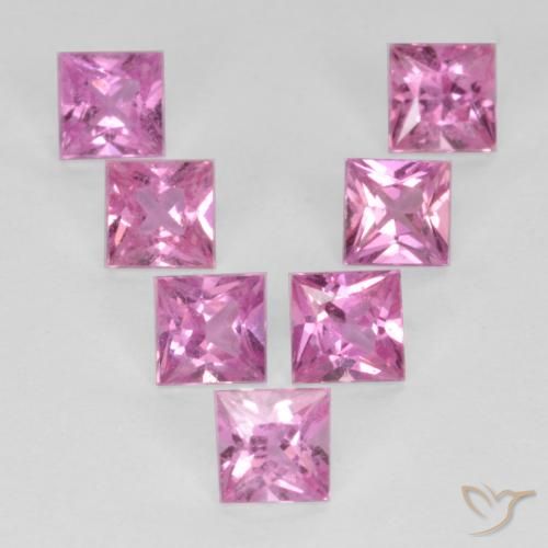 1.98ctw Naturale Rosa porpora reale Zaffiro, Quadrato, VS