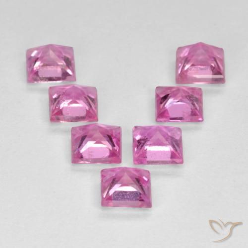 Gemme di Zaffiro Rosa porpora reale naturale da 1.98 ct, Quadrato, VS