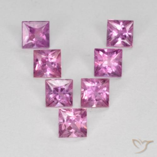 0.98ctw Naturale Rosa porpora reale Zaffiro, Quadrato, VS