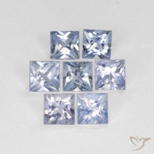 Gemme di Zaffiro Blu violaceo chiaro naturale da 1.04 ct, Quadrato, VS