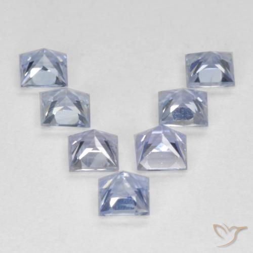 Gemme di Zaffiro Blu violaceo chiaro naturale da 1.04 ct, Quadrato, VS