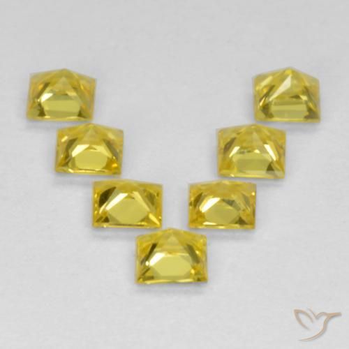 Gemme di Zaffiro Giallo naturale da 0.91 ct, Quadrato, VS
