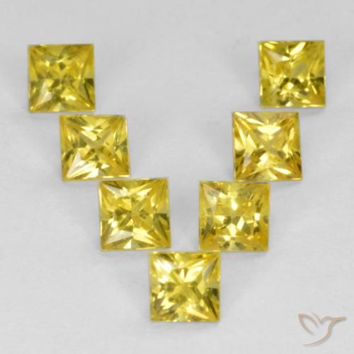 0.94ctw Naturale Giallo Zaffiro, Quadrato, VS