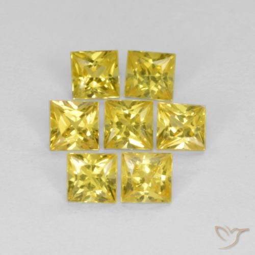 Gemme di Zaffiro Giallo naturale da 0.94 ct, Quadrato, VS