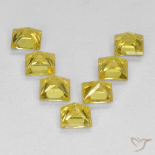 Gemme di Zaffiro Giallo naturale da 0.94 ct, Quadrato, VS