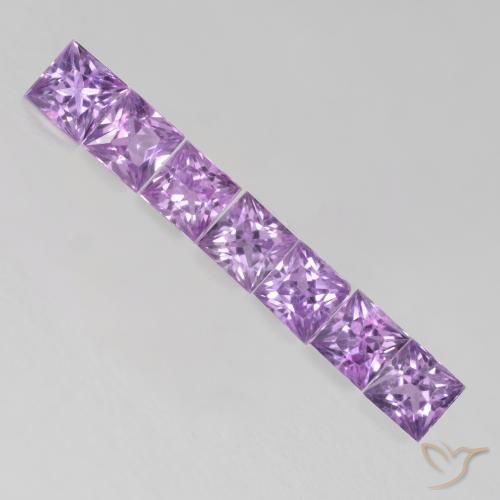 0.85ctw Naturale Viola medio Zaffiro, Quadrato, VS