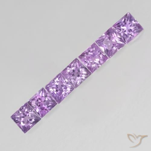 Gemme di Zaffiro Viola medio naturale da 0.85 ct, Quadrato, VS