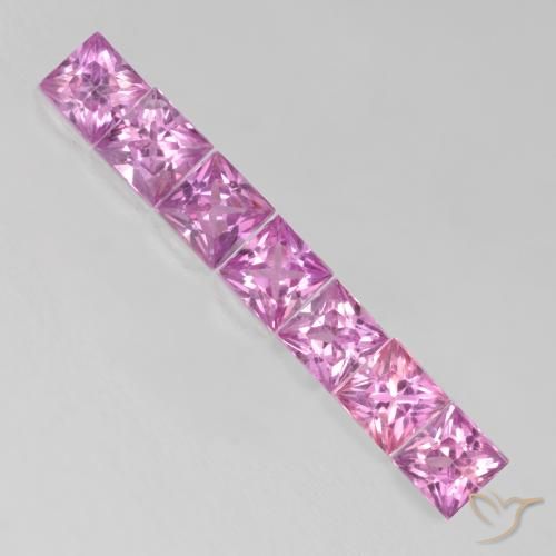 0.64ctw Naturale Rosa porpora reale Zaffiro, Quadrato, VS