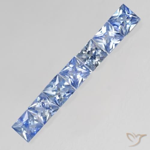 Gemme di Zaffiro Blu violaceo chiaro naturale da 1.26 ct, Quadrato, VS