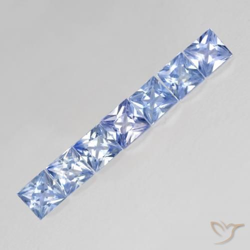 Gemme di Zaffiro Blu pastello naturale da 1.23 ct, Quadrato, VS