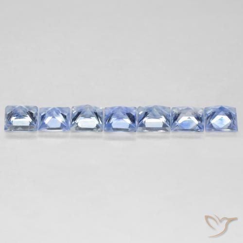 Gemme di Zaffiro Blu pastello naturale da 1.23 ct, Quadrato, VS