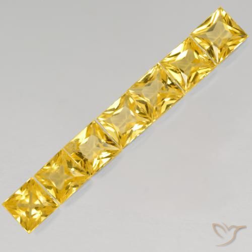 Gemme di Zaffiro Dorato naturale da 2.32 ct, Quadrato, VS