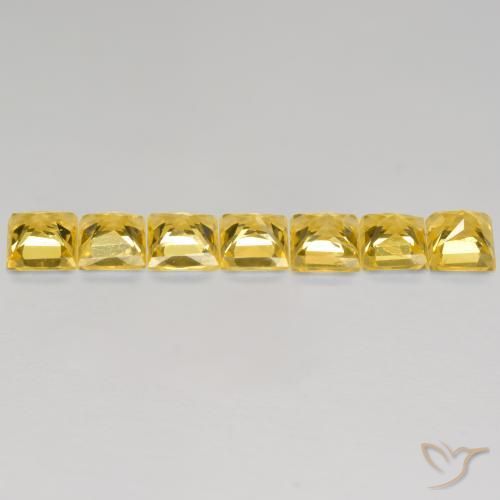Gemme di Zaffiro Dorato naturale da 2.32 ct, Quadrato, VS