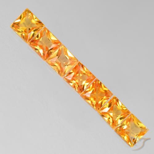 Gemme di Zaffiro Miele arancione naturale da 2.20 ct, Quadrato, VS