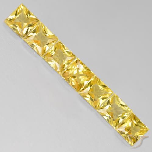 Gemme di Zaffiro Giallo medio naturale da 2.33 ct, Quadrato, VS