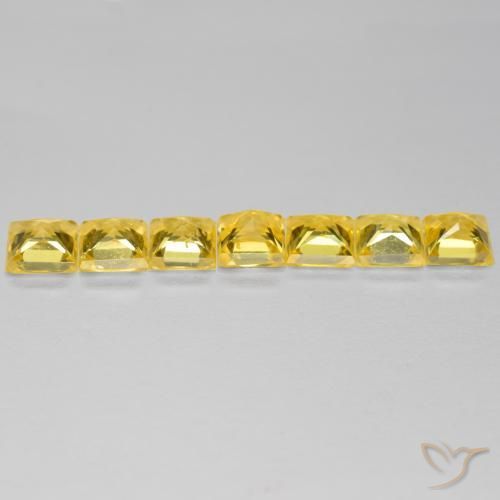 Gemme di Zaffiro Giallo medio naturale da 2.33 ct, Quadrato, VS