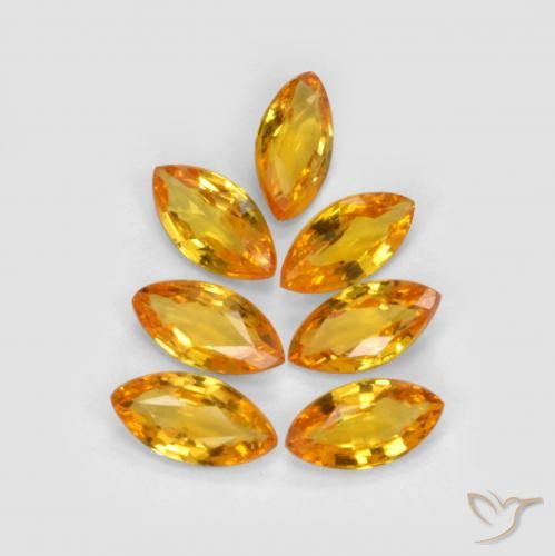 1.23ctw Naturale Arancio intenso-OroG Zaffiro, Taglio marquise, VS