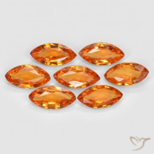 Gemme di Zaffiro Arancione Ambra naturale da 1.15 ct, Taglio marquise, VS