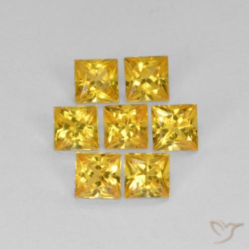 Gemme di Zaffiro Dorato naturale da 1.06 ct, Quadrato, VS