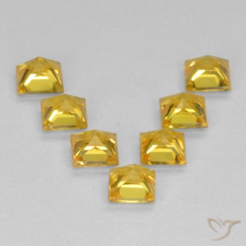Gemme di Zaffiro Dorato naturale da 1.06 ct, Quadrato, VS