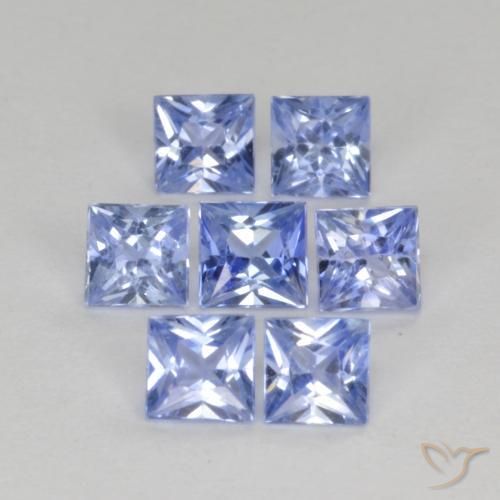 Gemme di Zaffiro Blu pastello naturale da 1.45 ct, Quadrato, VS