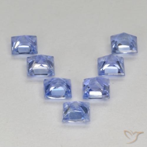 Gemme di Zaffiro Blu pastello naturale da 1.45 ct, Quadrato, VS