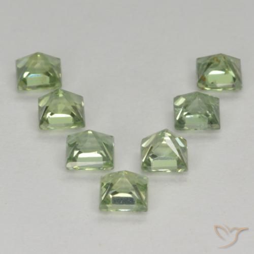 Gemme di Zaffiro Verde chiaro naturale da 1.59 ct, Quadrato, VS