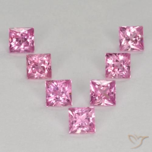 0.61ctw Naturale Rosa viola reale molto chiaro Zaffiro, Quadrato, VS