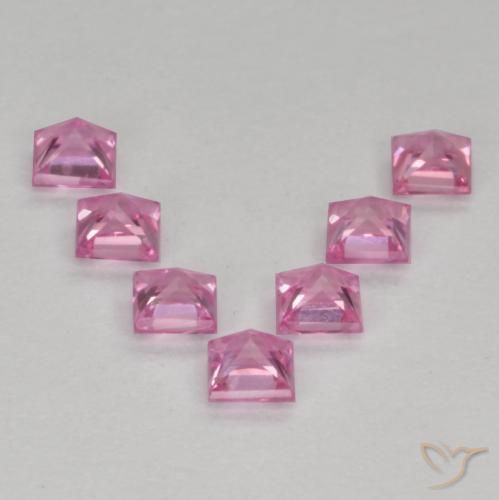 Gemme di Zaffiro Rosa viola reale molto chiaro naturale da 0.61 ct, Quadrato, VS