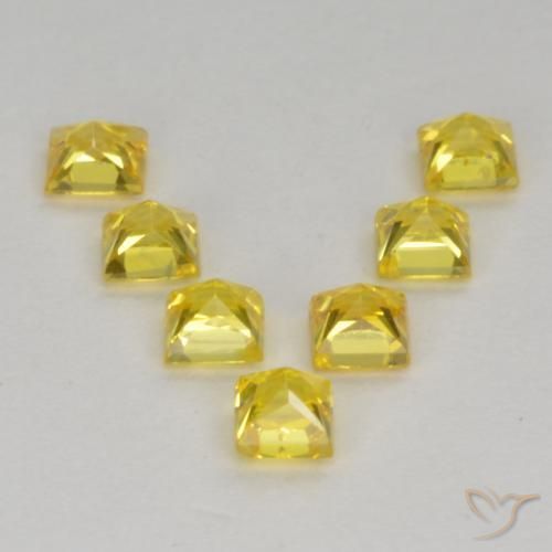 Gemme di Zaffiro Giallo medio-chiaro naturale da 1.03 ct, Quadrato, VS