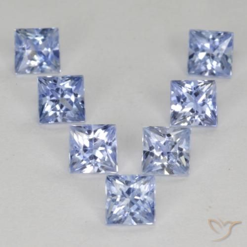 Gemme di Zaffiro Blu pastello naturale da 1.51 ct, Quadrato, VS