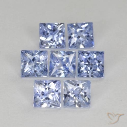 Gemme di Zaffiro Blu pastello naturale da 1.51 ct, Quadrato, VS