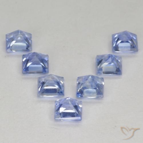 Gemme di Zaffiro Blu pastello naturale da 1.51 ct, Quadrato, VS