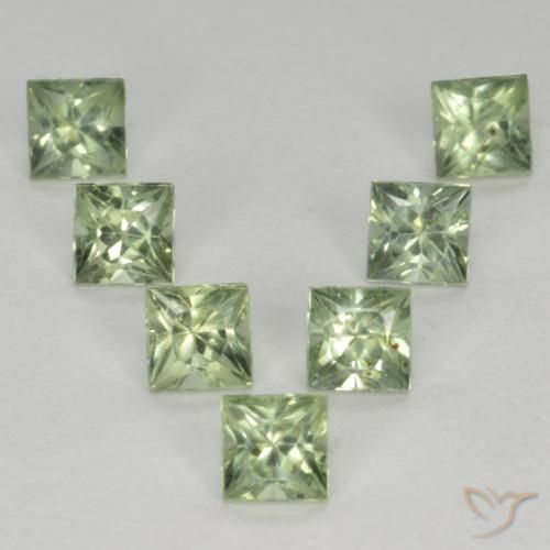 1.55ctw Naturale Verde chiaro Zaffiro, Quadrato, VS