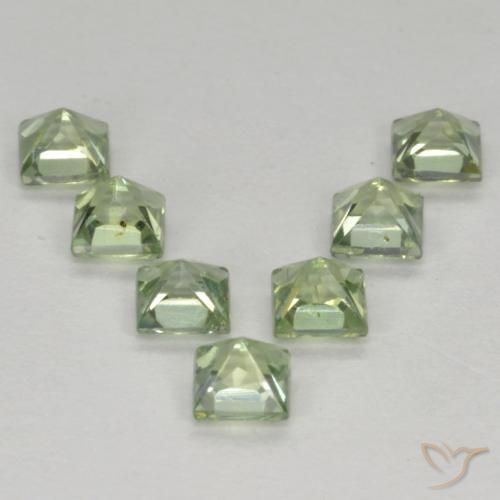 Gemme di Zaffiro Verde chiaro naturale da 1.55 ct, Quadrato, VS